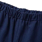 billiga breda ben och hög midja-Dam Plusstorlekar Kinesiska caprishorts Säckiga byxor Sportig Ledigt Chino Vadlängd Naturlig Ensfärgat Ficka Opressade byxor Microelastisk Semester Dagligen Helgen Svart Marinblå Grön Khaki grön Vår
