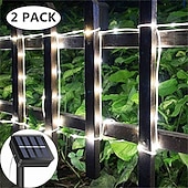 levne LED pásky-solární provazová světla venkovní 2 balení led pohádková řetězová světla 20/12/7m 200/100/50 led zahradní dekorace el 5mm solární panel 2ks teplé bílé studené bílé rgb sváteční světla venkovní párty dovolená solární napájení