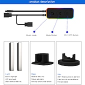 お買い得  スマートライト-RGB LEDスマートライトバーWiFi Bluetoothデスクトップ背景雰囲気ライト音楽同期TV壁コンピューターゲーム寝室ナイトライトShustar