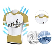 Χαμηλού Κόστους Ανδρικές φανέλες-Ανδρικά Φανέλα ποδηλασίας Με Μοτίβο Αστείος Εξέλιξη Κοντομάνικο Ποδήλατο Αθλητική μπλούζα Μπολύζες με 3 πίσω τσέπες Ποδηλασία Βουνού Ποδηλασία Δρόμου