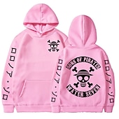 cheap Cartoon &amp; Movie Character Graphic-One Piece Monkey D. Luffy Hoodie Anime Cartoon Anime Front Pocket Graphic For Couple&#039;s Men&#039;s Women&#039;s Adults&#039; Hot Stamping