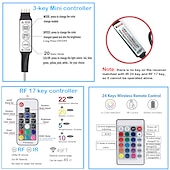זול אורות רצועת USB-אורות usb led פס אורות rgb צבע בר אור 14-95 אינץ&#039; תאורת טלויזיה אחורית tit כולל 24 מפתחות ir 17 מפתח rf בקר מחשב תצוגת מחשב חדר שינה משחק חדר שינה אווירה אור dc5v