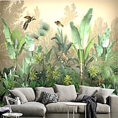 abordables Papiers peints-Fonds d&#039;écran cool forêt beau papier peint mural autocollant mural couvrant impression peler et coller amovible auto-adhésif scénique forêt tropicale humide plantain pvc / vinyle décor à la maison