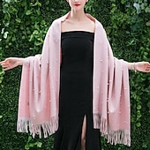 billige Sjal-Sjal Sjale Sjal til kvinner Enkel Elegant Ermeløs Imitasjon Kasjmir Bryllup Wrap Med Rhinsten Til Fest Høst vinter