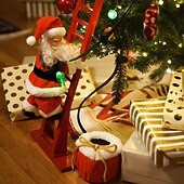 economico Ornamenti-musica elettrica natalizia babbo natale scala da arrampicata, calze della Befana per bambini, divertenti ornamenti per bambole con corda da arrampicata, regali e decorazioni natalizie unici