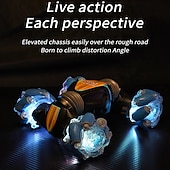 cheap RC Vehicles-2.4G 4WD Gesture Sensing Car Remote Control Stunt Car 360 All-Round Drift Twisting Off-Road Dancing Vehicle Kids Toys W/ Lights