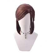 tanie Peruki do gier-ostatni z nas włókno wysokotemperaturowe ostatni z nas 2 peruki cosplay ellie krótkie dla kobiet syntetyczne włosy peruka karnawałowa