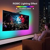 Χαμηλού Κόστους Έλεγχος μέσω WiFi-rgbic led φως λωρίδα κάμερας τηλεόρασης συγχρονισμός οθόνης τηλεόρασης εφαρμογή wifi συγχρονισμός μουσικής παιχνίδι υπνοδωμάτιο τηλεόραση φόντου φωτός περιβάλλοντος Shustar