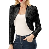 billige bryllup gjesteomslag-Kvinne Wrap Bolero Kåper  Jakker Funkler  Skinner Lange Ermer Paljetterte Bryllup Gjest Wraps Med Glitter Bryllup Alle Årstider Kjole Å Imponere