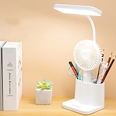 お買い得  デスクランプ-デスクランプ ペンホルダー付きフレキシブルスタディランプ タッチ付きLEDデスクランプ 調光可能なLEDスタンド デスクランプ 読書灯 クリエイティブなスマート学生寮 机の目の保護ランプ ベッドサイドの読書LEDペンダウンランプ