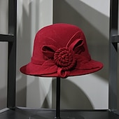 levne Party klobouky-Klobouky Směs polybavlny Zvonovitý klobouk 30. léta Slamák Ležérní Dovolená Kentucky Derby Melbourne Cup koktejl Elegantní Retro styl S Aplikace Rozdělení Přílba Pokrývky Hlavy