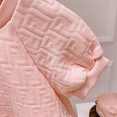 baratos Vestidos de Festa-vestido de menina para crianças de cor sólida um vestido de linha férias diárias rosa acima do joelho manga curta princesa vestidos bonitos primavera verão ajuste regular 3-10 anos