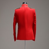 cheap Tops-Coat Vintage Medieval Napoleon Jacket Coat Masquerade Outerwear Prince Aristocrat Vintage Embroidered Fancy Dress Men's Party Halloween Queen's Platinum Jubilee 2022 Adults' Coat