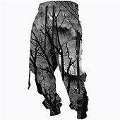 baratos Calças Desportivas-Homens Calças Esportivas Corredor Calças Com Cordão Bolsos laterais Cintura elástica Estampas Abstratas Conforto Respirável Esportes Casual Diário Misto de Algodão Felpudo Roupa de rua Designer