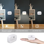 cheap Sensor Night Lights-2/6 pcs LED Motion Sensor Light Battery Operated Wireless Wall Lamp Night Light No Glare Corridor Closet LED Cabinet Door Light
