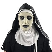 お買い得  ハロウィンのマスクと小道具-ハロウィン修道女マスクホラーラテックスマスクコスプレmascarillas valak顔仮面舞踏会でかぶと