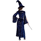 voordelige Halloweenkostuums-Stel Heks Stel Kostuums Vrouwen Film Cosplay Cosplay Halloween Wijnrood Zwart Rood Jurk Halloween Carnaval Maskerade voor Walpurgisnacht