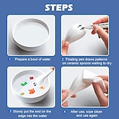 preiswerte Bis zu 30 $-Magic Water Painting Pen, 12 Farben Magic Floating Ink Pen Kit Set, Löschen von Whiteboard-Markern, Doodle Water Pens, tolle Idee für Kinder, Jungen, Mädchen, Erwachsene