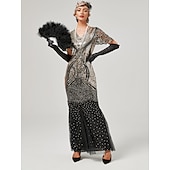 billiga Klänningar-Glada 20-talet 1920-talet Cocktail klänning Flapper-klänning Klänningar Maskerad Den store Gatsby charleston Bröllopsgäst Paljetter Vanligt Dam Karnival Maskerad Karnival Bröllop Bröllopsgäst Vuxna