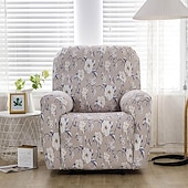 cheap Recliner Chair Cover-Recliner Covers Slipcovers Super Stretch Floral Printed Sofa Couch Cover Non Slip 1 Seater Lazy Boy Chair Covers Furniture Protector with Side Pocket for Living Room
