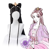 economico Parrucche Anime-parrucca cosplay mo dao zu shi solo maestro della coltivazione demoniaca lan wangji wei wuxian parrucche sintetiche lunghe nere di halloween