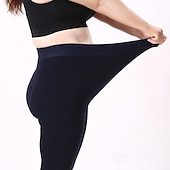 preiswerte Fleece gefütterte Leggings-Damen Fleecehosen Strumpfhosen Leggins Modisch In voller Länge Einfarbig Bauchkontrolle Kolbenheber Komfort elastisch Casual Schwarz Wein Marineblau Braun