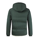 economico Piumini e parka da uomo-Per uomo Parka Tenere al caldo Ufficio Da tutti i giorni Colore puro Capispalla Abbigliamento Informale Casual quotidiano Verde Nero Bianco
