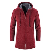 economico Maglioni Cardigan da uomo-Per uomo Felpa Cardigan Maglione Felpa con cappuccio Maglione con zip Giacca maglione A coste Maglia Tunica Lavorato a maglia Tinta unica Con cappuccio Essenziale Moda Esterno Giornaliero