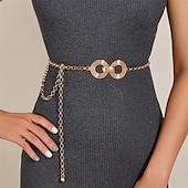 cheap Belt-Women&#039;s Belt Metal Alloy Champagne Gold Chain Outdoor Dailywear Daily Holiday Pure Color / Spring / Summer / Fall / Winter