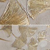 levne Květinové či botanické obrazy-botanická olejomalba zlato list ginkgo biloby ručně malované nástěnné umění na plátně moderní bytové dekorace dárek srolované plátno bez rámu nenatažený obývací pokoj