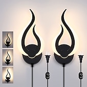 abordables Apliques de pared para interior-enchufe en la lámpara de pared 1pc 2pcs lámpara de pared led regulable 10w lámpara de pared interior moderna lámpara de acrílico aall con cable de enchufe de 6 pies (alrededor de 1,8 m) adecuado para