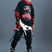 economico Completini per bambini-Unisex 3D Alfabetico Set felpa con cappuccio e pantaloni della tuta Completo Manica lunga Autunno Inverno Di tendenza Stile di strada Bambino 3-13 anni Da mare Strada Standard