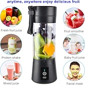 levne Kuchyňské spotřebiče-přenosný mixér osobní mixér s USB dobíjecím mini mixérem na ovocné šťávy mixér osobní velikosti na smoothie a koktejly mini odšťavňovač cestovní šálek 380 ml ovocné šťávy