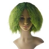 cheap Movie Character Wigs-For Joaquin Phoenix Joker Wig Cosplay Arthur Fleck Prop Green Curly Hair Men Carnival Wigs St.Patrick&#039;s Day Wigs