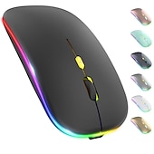 cheap Mice-LED Wireless Mouse Slim Silent Mouse 2.4G Portable Mobile Optical Office Mouse with USB and Type-c Receiver 3 Adjustable DPI Levels for Laptop PC Notebook MacBook
