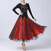 cheap Practice Wear-Ballroom Dance Dress Sequins Women's Performance Daily Wear Long Sleeve Natural Polystyrene Milk Fiber