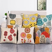 economico stile floreale e vegetale-fodera per cuscino 1pc morbido decorativo quadrato fodera per cuscino federa federa per divano camera da letto di qualità superiore lavabile in lavatrice confezione da 1 cuscino in finto lino esterno