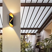 abordables appliques murales extérieures-15w extérieur résistant aux intempéries applique 10,9 pouces moderne applique murale led or noir / platine fonte d&#039;aluminium lampe de lavage murale pour porche jardin couloir balcon paysage ac85-265v