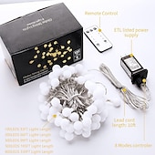 Χαμηλού Κόστους Plug In Ηλεκτρικό-globe ball string lights 100m 330ft 800leds fairy string lights in with 8 modes remote decor for indoor outdoor party γάμου χριστουγεννιάτικο δέντρο κήπο αποκριών ζεστό λευκό λευκό πολύχρωμο