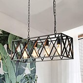 economico Luci a sospensione-lampada da bar personalità creativa in stile industriale industriale 4. 6 lampada a sospensione in ferro rettangolare in ferro
