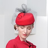 Χαμηλού Κόστους Καπέλα Γιορτής-100% Μαλλί Καπέλο Ντέρμπι / Καπέλα με Φιόγκος 1 τεμ Causal / Καθημερινά Ρούχα Ακουστικό