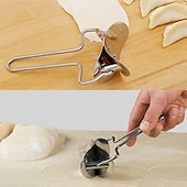 billige Kjøkkenutstyr og -redskap-2 stk rustfritt stål dumpling maker form, wrapper deig cutter pai ravioli empanadas presseform kjøkken tilbehør bakverk verktøy