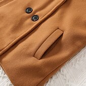 voordelige Bovenkleding-Jongens 3D Effen Wollen jas Lange mouw Herfst Winter Actief Basic Kinderen 2-6 jaar Dagelijks Normale pasvorm