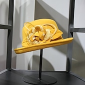 economico Cappelli per feste-cappelli piuma artificiale misto poliestere / cotone bombetta / cappello a cloche cappello a secchiello cappello fedora kentucky derby cocktail royal astcot matrimonio autunnale elegante con