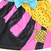 رخيصةأون أزياء تنكرية للبنات-أطفال للفتيات فستان كارتون جماجم بدون كم عطلة الهالووين كوستيوم قطن غير متماثل فستان شكل حرف A الصيف الربيع 2-8 سنوات أسود وردي بلاشيهغ