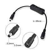 economico Accessori LED-2 pz 30 cm dc 5,5 mm x 2,5 mm maschio a femmina cavo di collegamento interruttore (adatto per telecamera di sicurezza cctv led)
