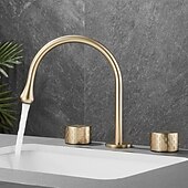 economico Multiforo-rubinetto lavabo bagno - girevole / classico rubinetti vasca da bagno a due manici e tre fori diffusi elettroplaccati