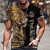 abordables T-shirts à imprimé animal-Homme Unisexe tigre Imprimés Photos T shirt Manche Courte T-shirt 3D effet Col Ras du Cou Chemise Sportif Décontractées Grand et grand Extérieur Plein Air du quotidien Noir / Blanc Argent + or Or