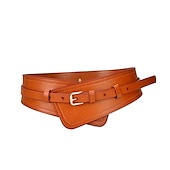baratos cinto-Mulheres Cinto Couro Ecológico Branco Preto Camelo Cáqui Laranja Largo Ao ar livre Rua Dia a Dia Feriado Cor imaculada / Primavera / Verão / Outono / Inverno / Caqui