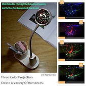 abordables Lámparas de escritorio-Escritorio led usb recargable con portalápices oscurecimiento 3 brillo lámpara de escritorio flexible led lectura flexible protección ocular lámpara de escritorio proyector de estrellas luz nocturna